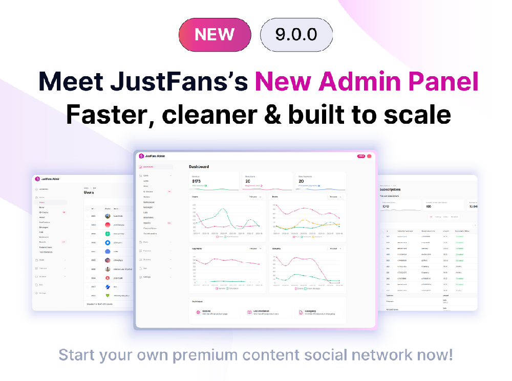 JustFans 优质内容创作者 SaaS 平台源码 – 高级订阅与付费内容系统