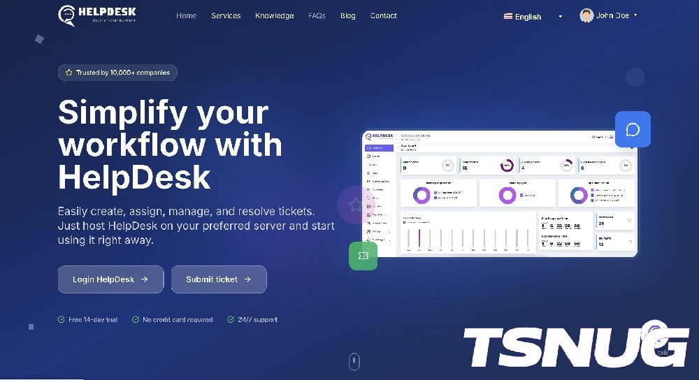 HelpDesk 工单系统 —— 在线客服与工单管理系统（含前端页面）
