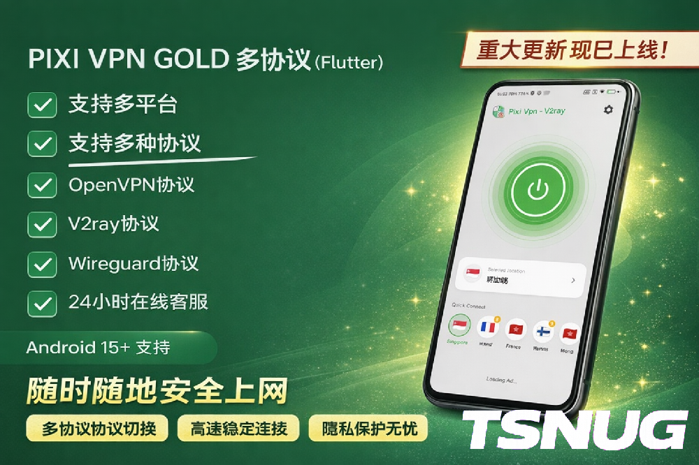 Pixi VPN 多协议系统 —— 集成 OpenVPN / V2Ray / WireGuard 的 VPN 解决方案
